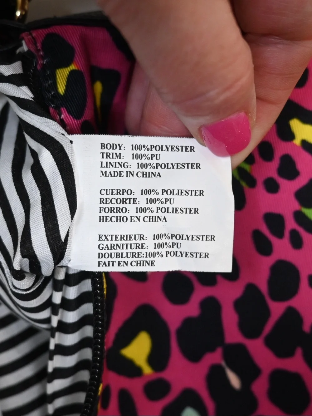 Luv Betsey by Betsey Johnson Animal Print Hot Pink Black Crossbody